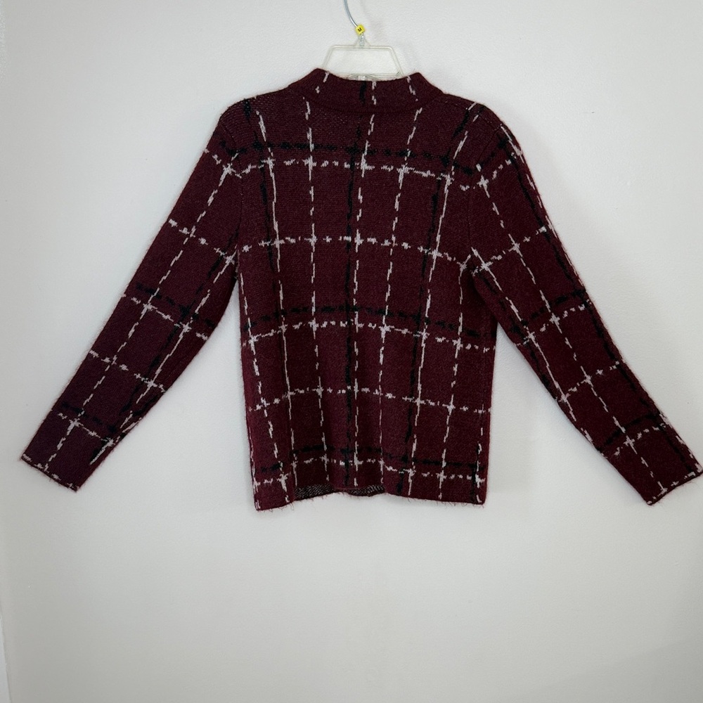 Adrienne Vittadini Burgundy Preppy Cardigan Size M - Picture 11 of 11